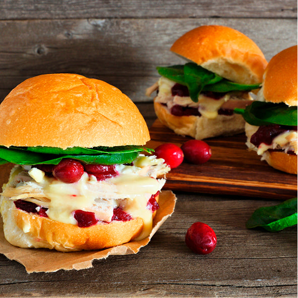 Baked Turkey, Brie, & Cranberry Sliders