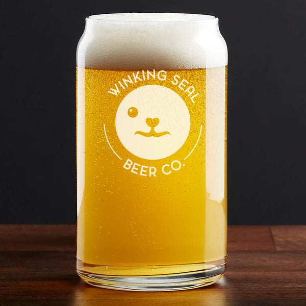 Winking Seal Beer Co.™ Branded Beer Can Glass - Pint