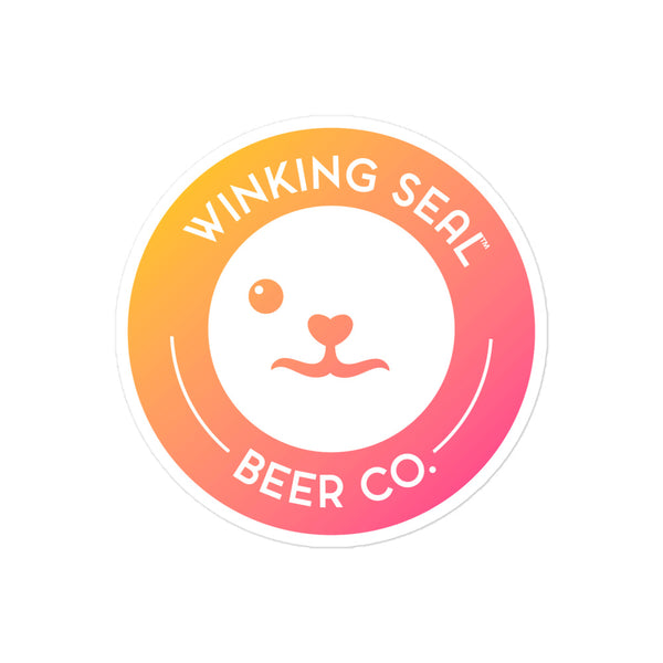 Winking Seal Beer Co.™ Logo Sticker (Orange Gradient)