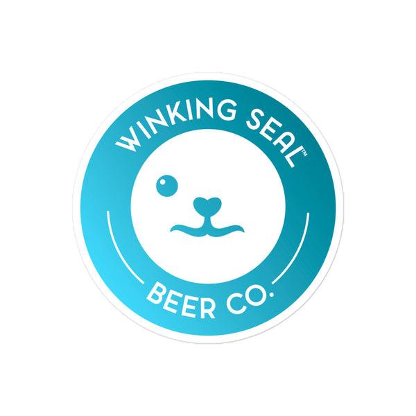 Winking Seal Beer Co.™ Logo Sticker (Blue Gradient)